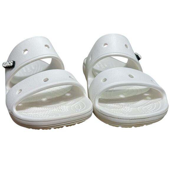 Crocs Classic 206761 Two Strap Sandals Waterproof Slides White Mens 8 Womens 10 - Picture 3 of 7